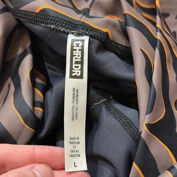 CHRLDR Brown Black Zebra Print High Waist Leggings sz L - Picture 7 of 9